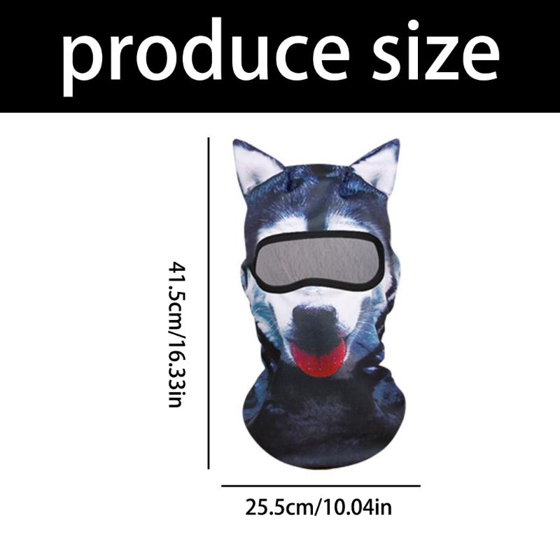 Elastic 3D Cats Pattern Balaclava Mask for Running Hiking and Skiing Comfortable Ice Silk Headcover for Outdoor Actvitiy