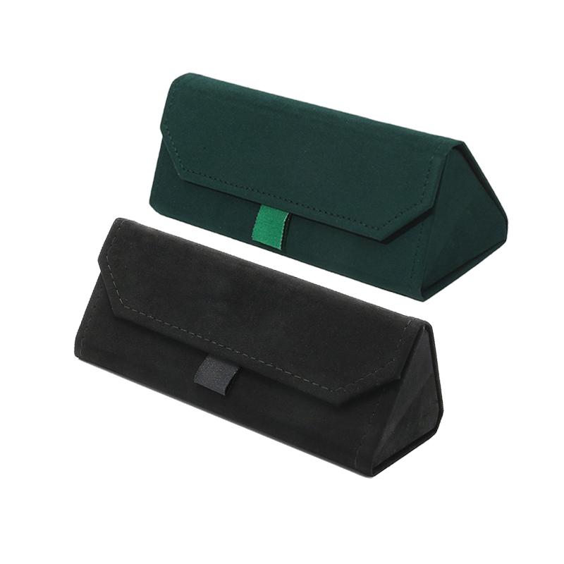 1/2/3PCS Velvet Triangle Folding Glasses Women Case Elegant Sunglasses Case Purse Hard Men Elegant Reading Glasses Box NEW