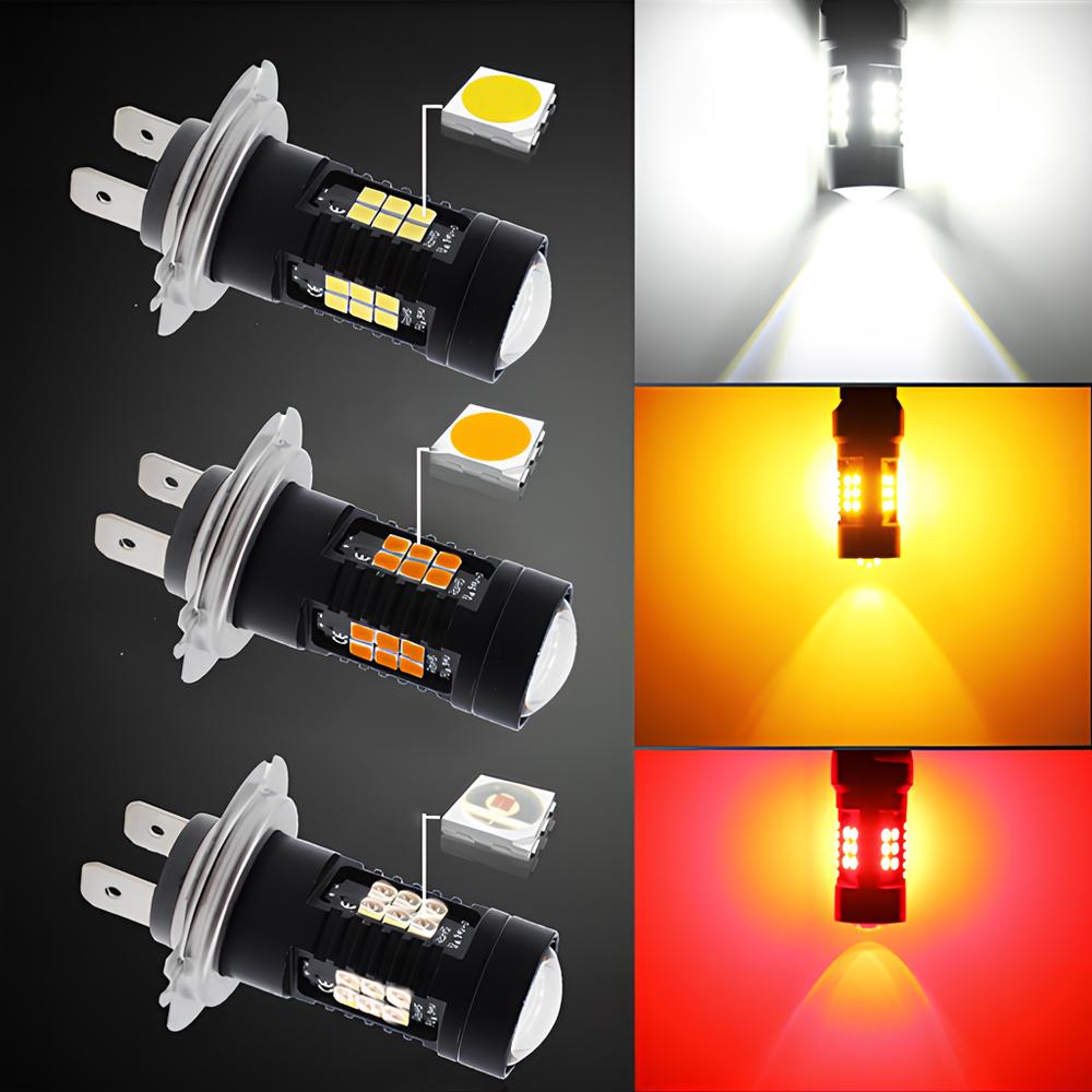 Universal Fog Light Car Tail Lights Turn Signal Reverse Brake Lamp R5W 3030 Bulb Automobiles Headlight H4/H7/H8/H16/9006 1200Lm