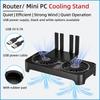 Router Cooling Stand Dual Fan USB Powered Silent Heat Dissipation Base for WiFi Router TV Box Set Top Box Modem Mini PC