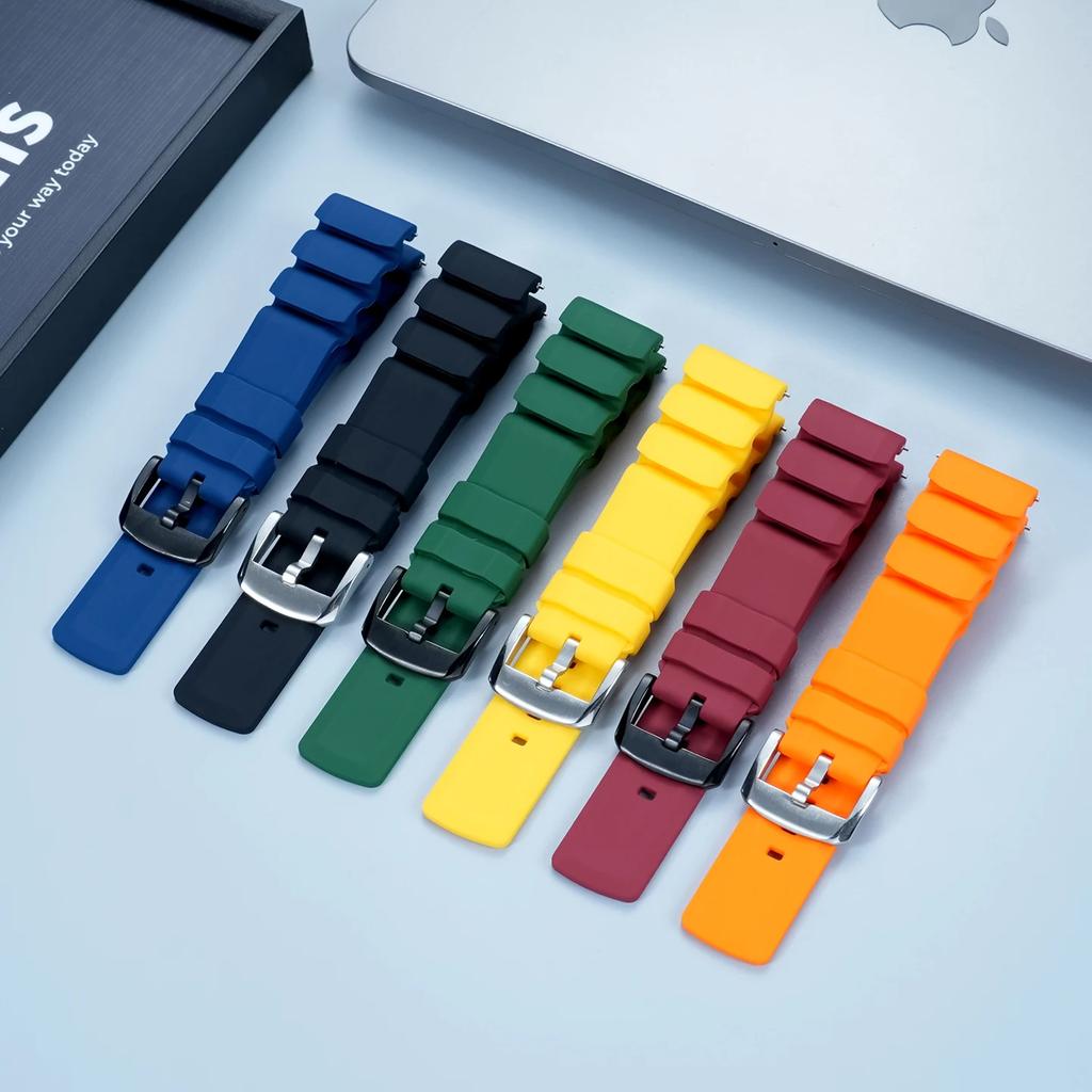 22mm 24mm New Breathable Silicone Sports watchBand For Any Watch Rubber Wrist Strap Soft Waterproof Men's Accessories for Seiko