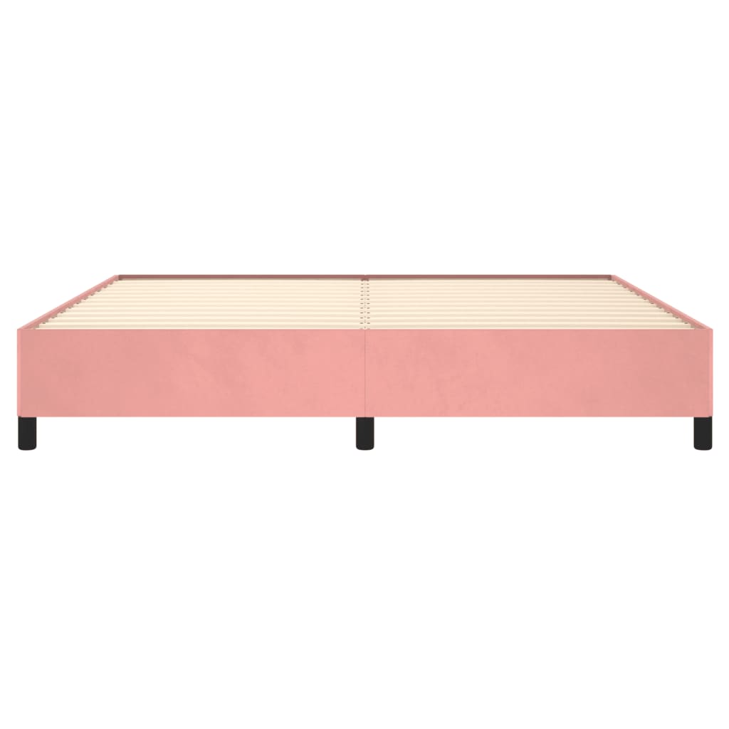 Vidaxl Bed Frame, Pink, 200X200 Cm, Upholstered In Velvet