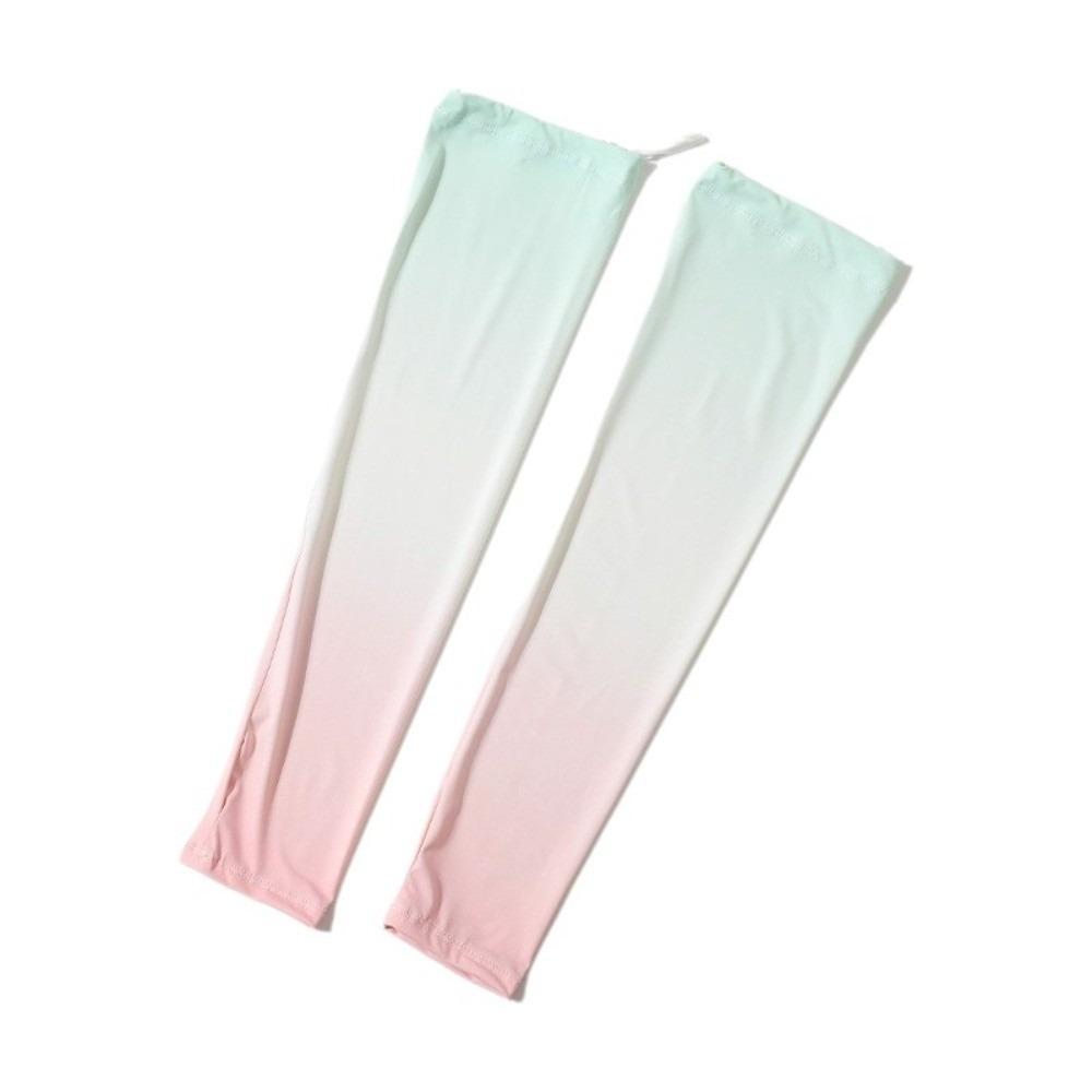 

Gradient Color Sunscreen Arm Sleeves Flared Cycling Arm Cover Fashion Ice Silk Arm Sleeves Summer розовый зеленый