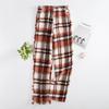 Women's Elastic Waist Plaid Fleece Pajama Pants Loose Fit Sleep Pants For Loungewear