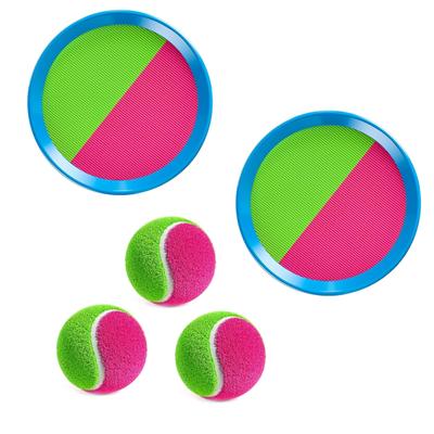 BTtime Catchball Flying Ball 5-Piece Set: Magic Discs with Adhesive Velcro, Popular for Outdoor Use (2 Discs + 3 Balls)
