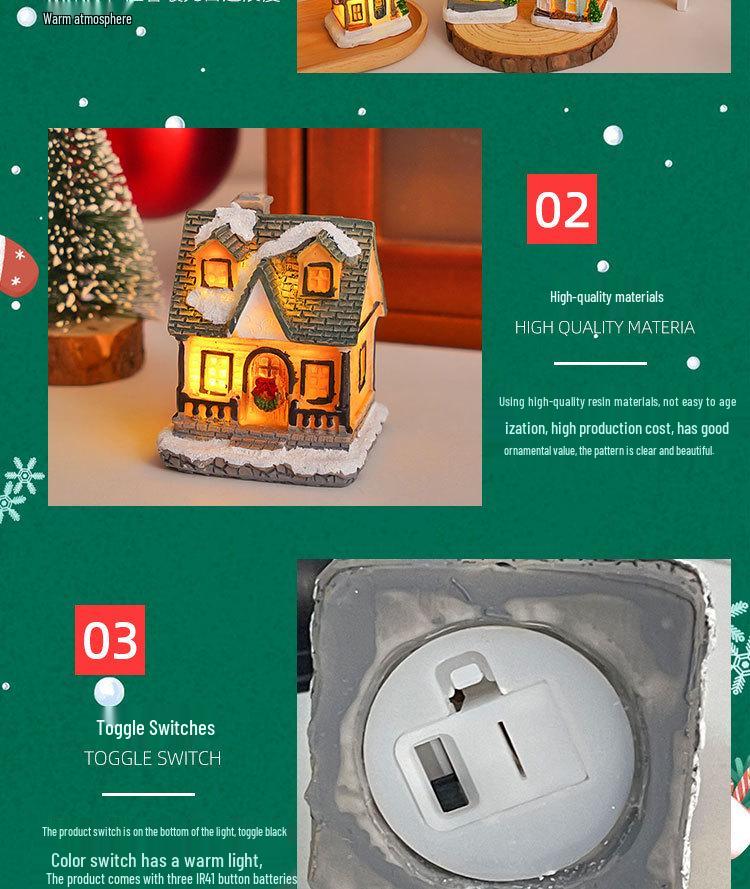 Luminous Christmas Micro-Landscape Cottage Decorations for Festive Atmosphere