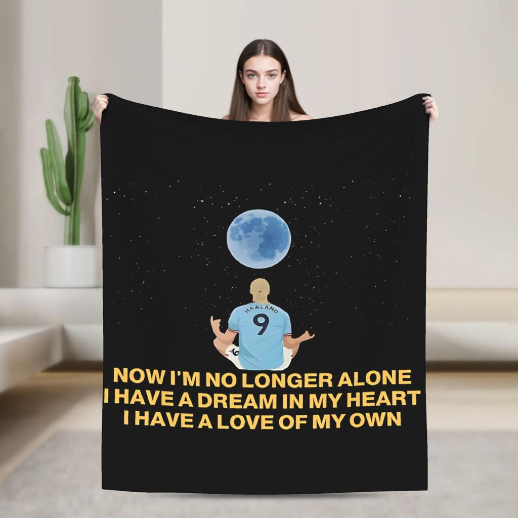 Smug Haalands Face Blanket Soccer Football Fleece Novelty Soft Throw Blankets for Bed Sofa SpringAutumn