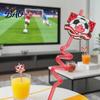 Birthday Party Straw 5Pcs Colorful Soccer Spiral Straws, Reusable Drinking Straws for Safe Odorless Party, Football Theme Celebration Beverage