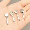 1Set 1/12 Dollhouse Simulation Miniature Spatula Spoon Set Doll Home Kitchen Utensils Decor Dolls House Pretend Play Toys