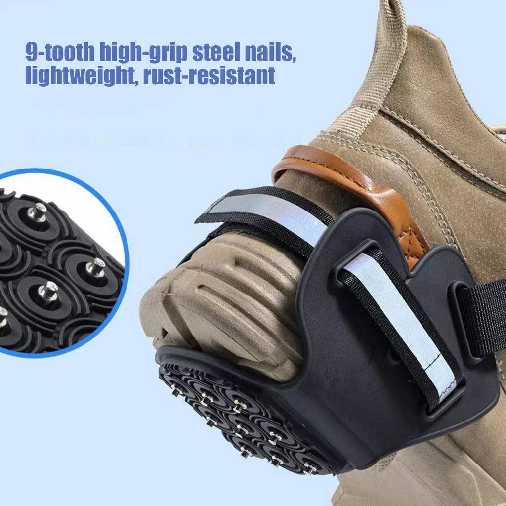 Ice Grips for Shoes Anti-Skid Snow Ice Thermo Plastic Elastomer Climbing Shoes Spikes Grips Cleats Over Shoes Covers Crampons