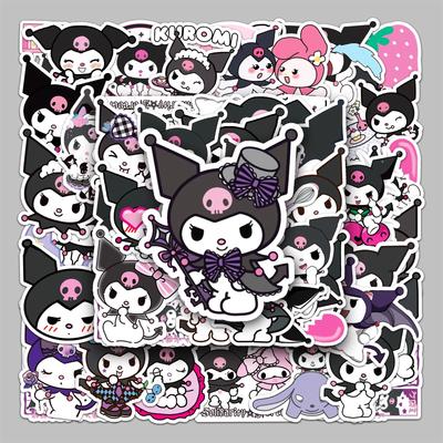 50 Anime Kuromi Cartoon Stickers for Journals, Suitcases, Cars, Fridges - Decorative and DIY Graffiti Set