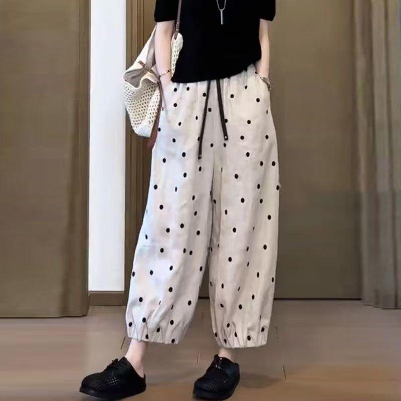 

Women s 2026 Korean Style Quick-Dry Slimming Harem Pants - Plus Size, Casual, Elastic, Cropped S