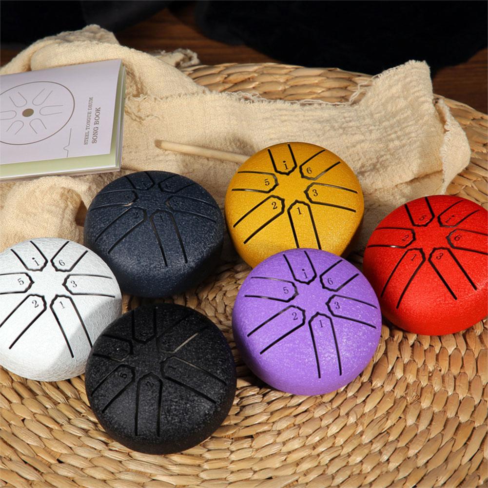 Outdoor rain drum instrument 3 Inches 6 Notes Rain Drum for Outside Rain Drum Instrument Mini Handpan Drum for Yoga Meditation