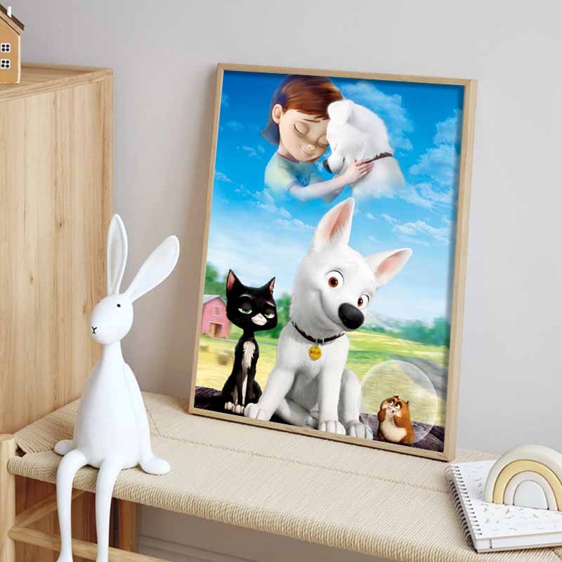 Disney 5D DIY Diamond Painting Bolt and Friends Illustrations Cartoon Full Diamond Mosaic Art Wall Decoration Set
