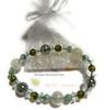 [Malline] Natural Stone Power Stone Bracelet: Peridot, Moonstone, Emerald Green Phantom, Green Aura, Crystal. Inner Diameter: Approx. 16cm. Made In