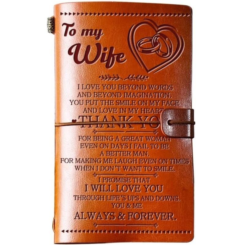Кожаный дневник-блокнот для моей жены на годовщину свадьбы, день рождения, подарки 1