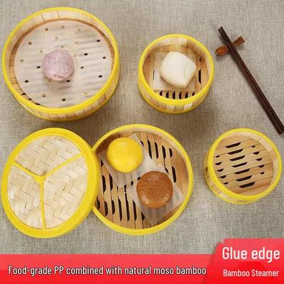 Commercial Bamboo Steamer for Cantonese Dim Sum and Shaxian Dumplings with Pot Lid