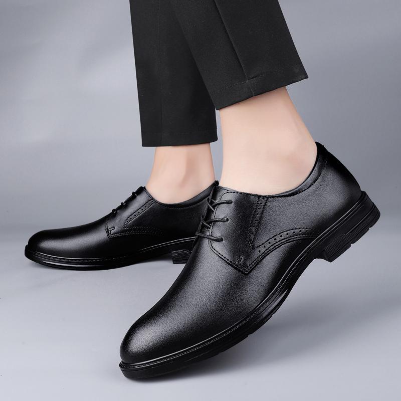 Fashion Business Casual Men's Leather Shoes Gentleman Shoes Lace Up Men Minimalist Versatile Comfortable Fashion Office Footwear Male