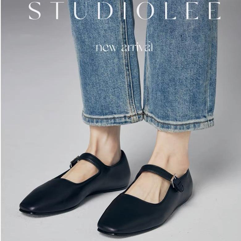 Vollrindleder-Version~ Weichsohlige Echtleder-Mary-Jane-Schuhe Damen-Einzelschuhe mit flachem Mund, flachsohlige kleine Lederschuhe, Damenschuhe