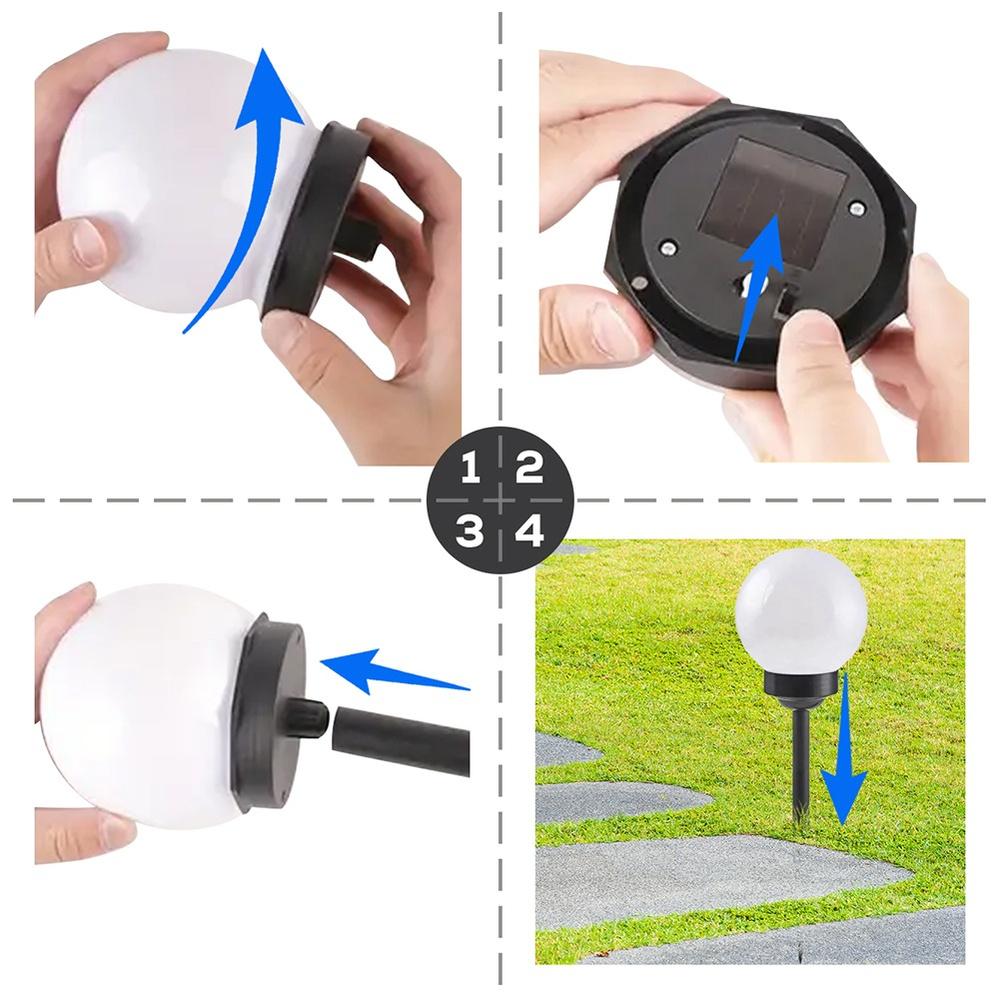 Solar LED Garden Lamps, Embedded, 33.5 Cm, 6 Pcs.
