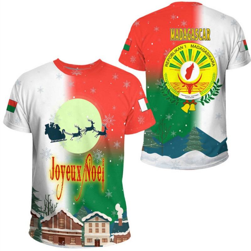 New Madagascar Flag Graphic 3D Print T-shirts Madagascar National Emblem Men’s Sports Tops National Day Gifts Personalized Tee