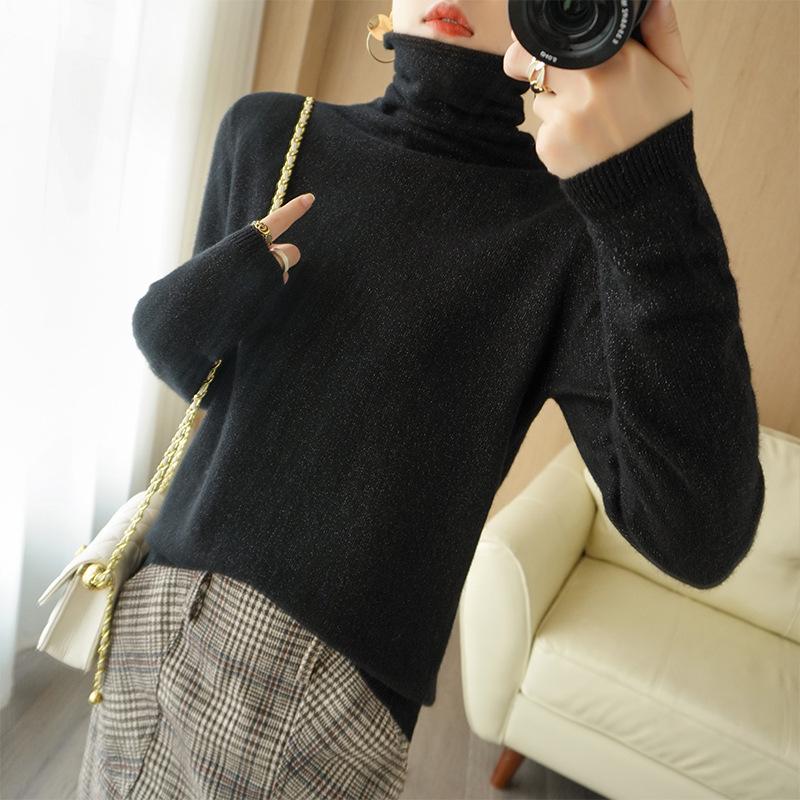 2024 Autumn/Winter Women's High Neck Pure Wool Sweater: Slimming, Warm, Versatile, and Stylish Pullover