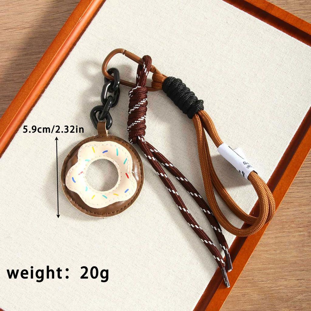 New donut leather Maillard color bag pendant, keychain, mobile phone lanyard pendant.