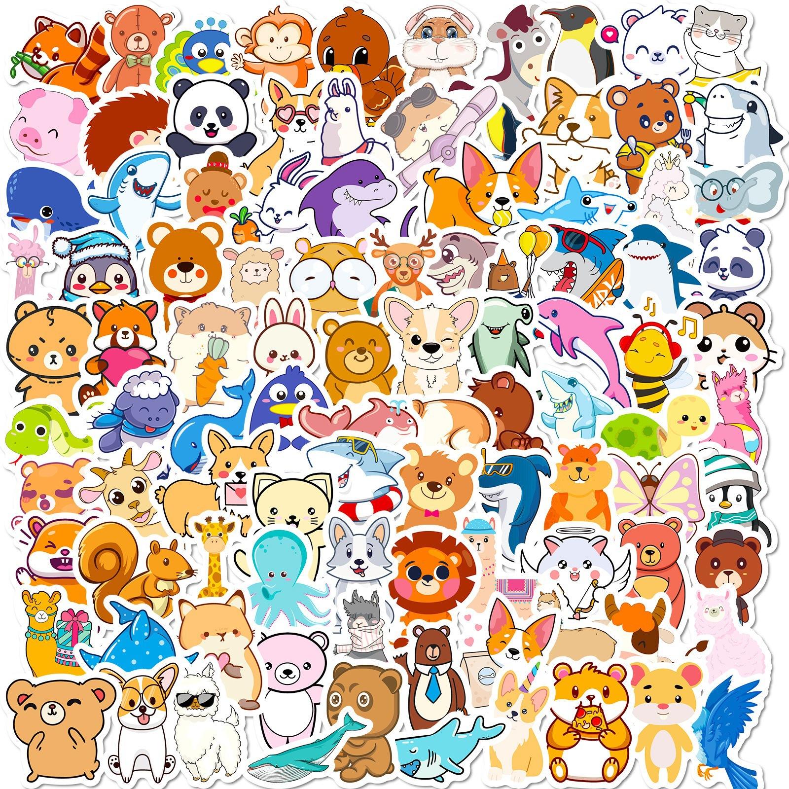 

100 Маленьких Наклеек 4 см Мультяшные Милые Маленькие Животные Наклейки Скейтборд Чемодан Граффити Наклейки Награда