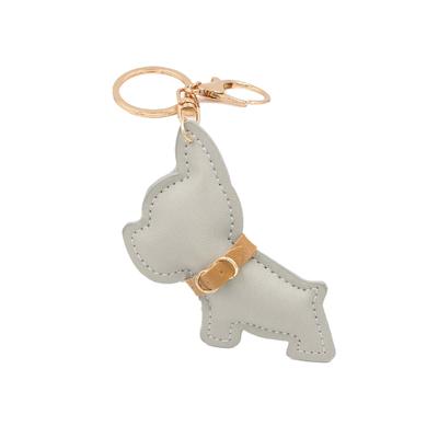 Key Chain Cute Bulldog Natural Leather Keys Rings Fashionable Special Design Multipurpose Lockchain Women Car Decorative