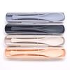 Sunny Life Design Chopsticks and Spoon Combo Set for Lunch Boxes, Dishwasher Safe, TAB.LAB Tip, Antibacterial Finish, Navy, Made In Japan