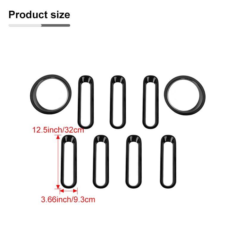 ABS Car Headlight Decorative Cover Grille Decoratiion Stickers For Jeep Wragnler JK 2007-2017 Car Exterior Accessories
