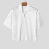 INCERUN T-shirt Corte Estive da Uomo a Maniche Corte con Zip in Rete Trasparente Vuota da Spiaggia