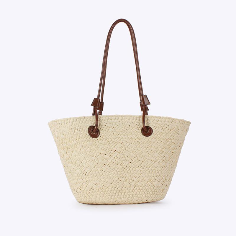 Women's Large Capacity Shoulder Bag Summer Straw Woven Basket Handbag Fashion Female Luxury Designer Beach Bag Bali Shopper Tote