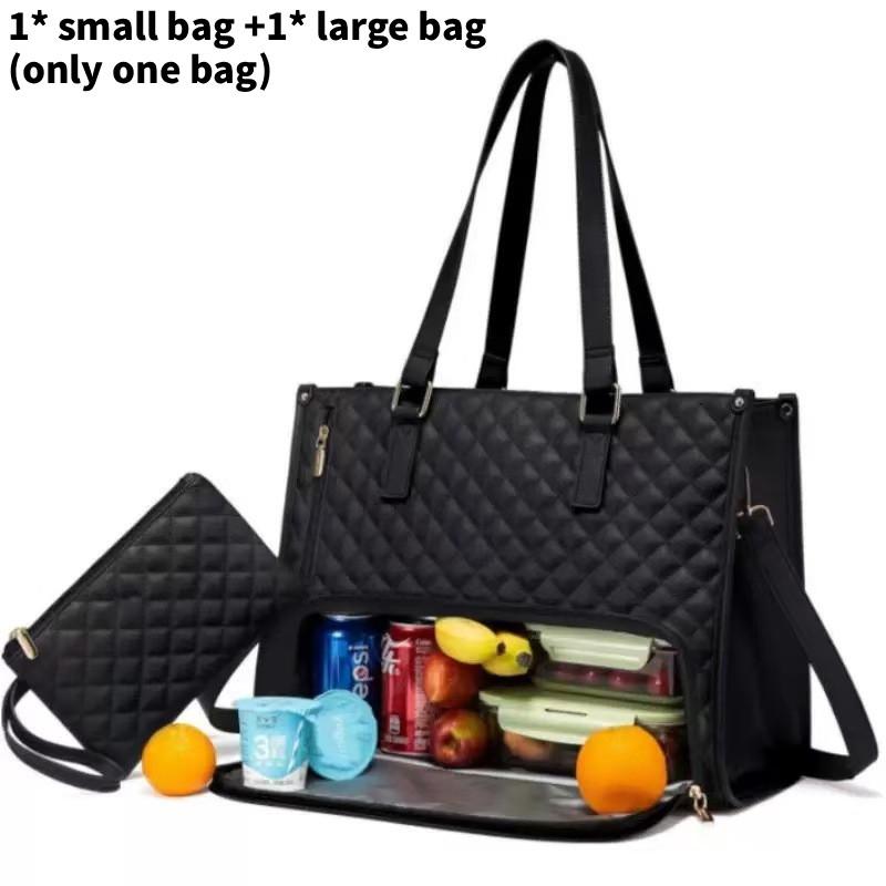Sophisticated Pu Tote Bag With Inner Divider And Lunch Storage For Daily Commute