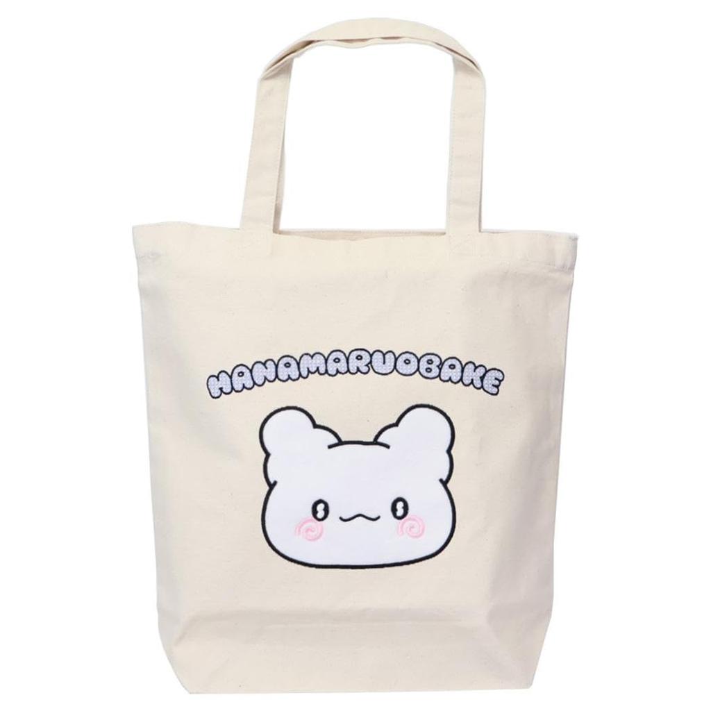 Hanamaru Ghost Applique Tote Bag, Pastel Pop, Natural