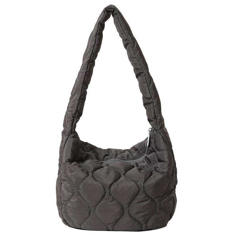 Urban Minimalist Style Down Jacket Bag 2023 New Large Capacity Single Shoulder Crossbody Bag серый