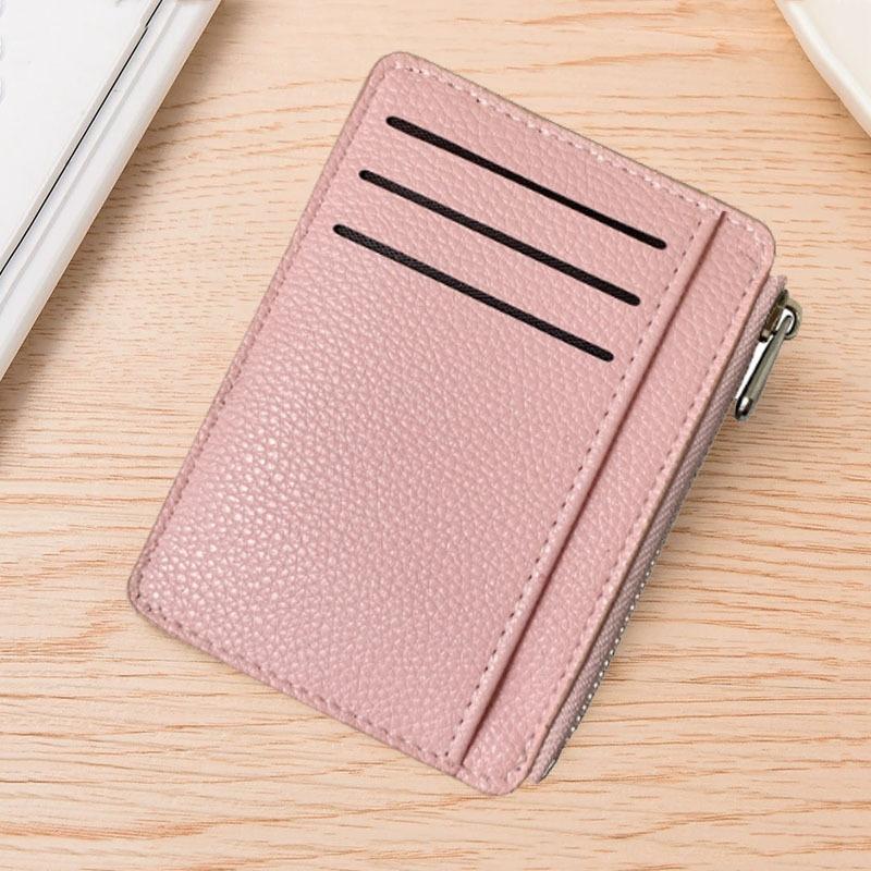 Minimalist Slim Card Holder Pu Leather Multi Card Slots Card Case Simple Solid Color Wallet For Men Women Office Daily Carry