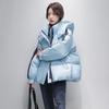 Fashion design sense color matching sleeves short down jacket winter new casual hooded warm small jacket
