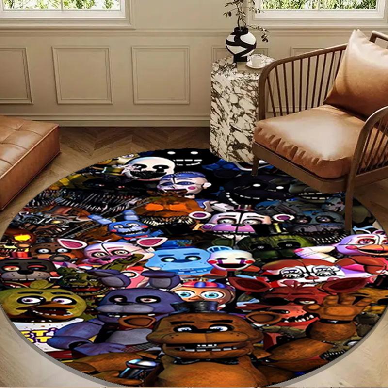 Five Nights At bears Horror Round Rug for Livingroom,Bedroom, Palyroom, Chair Rug, Area rug, Circle Carpet, Large Size Fan Christmas gift