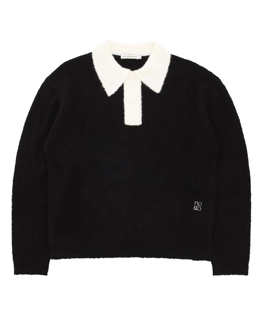 NOWANDTOMORROW Color Block Collar Pullover [3 Color]