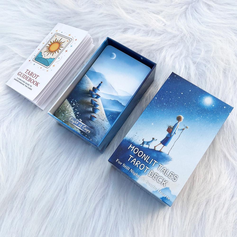 Moonlight Story Tarot Cards Set, 78 Cards 13x8 Cm,, Includes Paper Instructions, Each card unfolds like asmall story