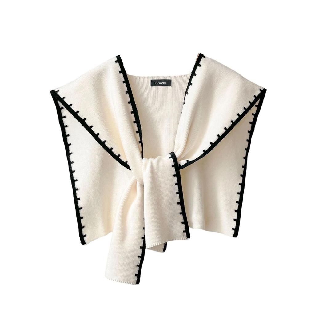 Women's Fashion Knit Shawl Knotted Shirt Scarf Cape