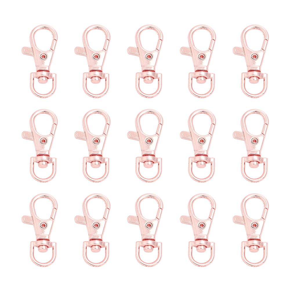 10pcs Split Key Ring Swivel Connector Carabiner for Jewelry Finding Making Gold Silver Plated Lobster Clasp Hooks DIY Keychains