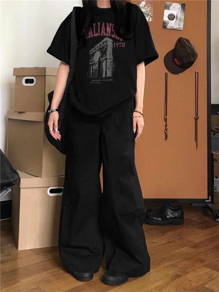 Women's Plus Size Oversized Cotton Streetwear Tee: Trendy Lazy Style for Chubby Girls & Couples