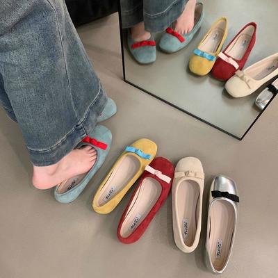 French Bow Ballet Shoes Fairy Style Versatile Flat Shoes Round Head Gentle Evening Summer New