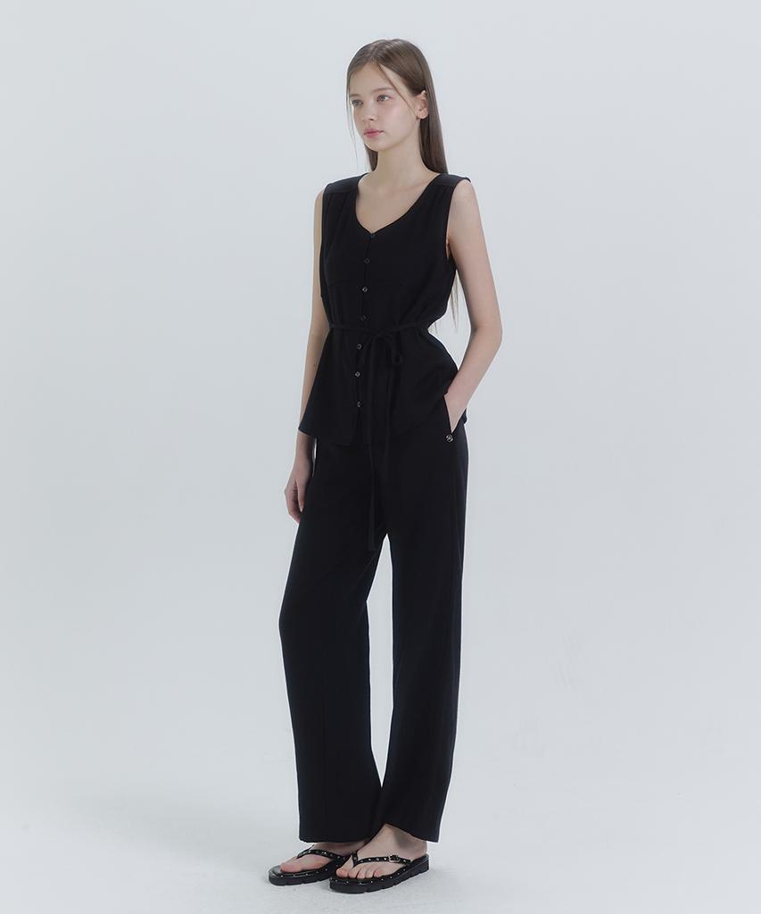 MICANE Noor Linen Sleeveless Blouse-Pants Set