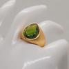 Pear Cut Green Peridot 925 Sterling Silver yellow gold fill ring jewelry, Handmade Peridot Ring