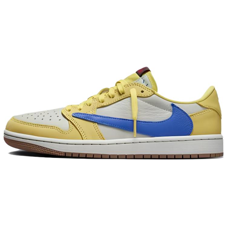 Travis Scott x Jordan Air Jordan 1 Sagittarius Fashion Trend Abrasion Resistant Low top Vintage Basketball Shoes Unisex DZ4137-700(Team1795-)