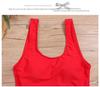 Women's 2020 Sexy One-Piece Swimsuit with Chest Pads, Solid Color, Sleeveless Triangle Beachwear