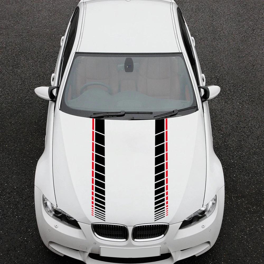 Car Engine Hood Long Striped Stickers Car Bonnet Vinyl Decals Self Adhesive PVC Auto Body Styling Decoration Sticker Accessories